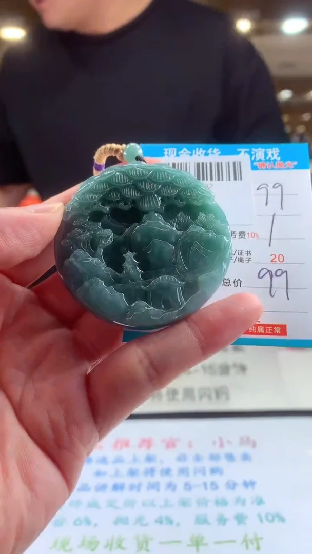 颈饰未镶嵌翡翠天然翡翠A货拍一发一
