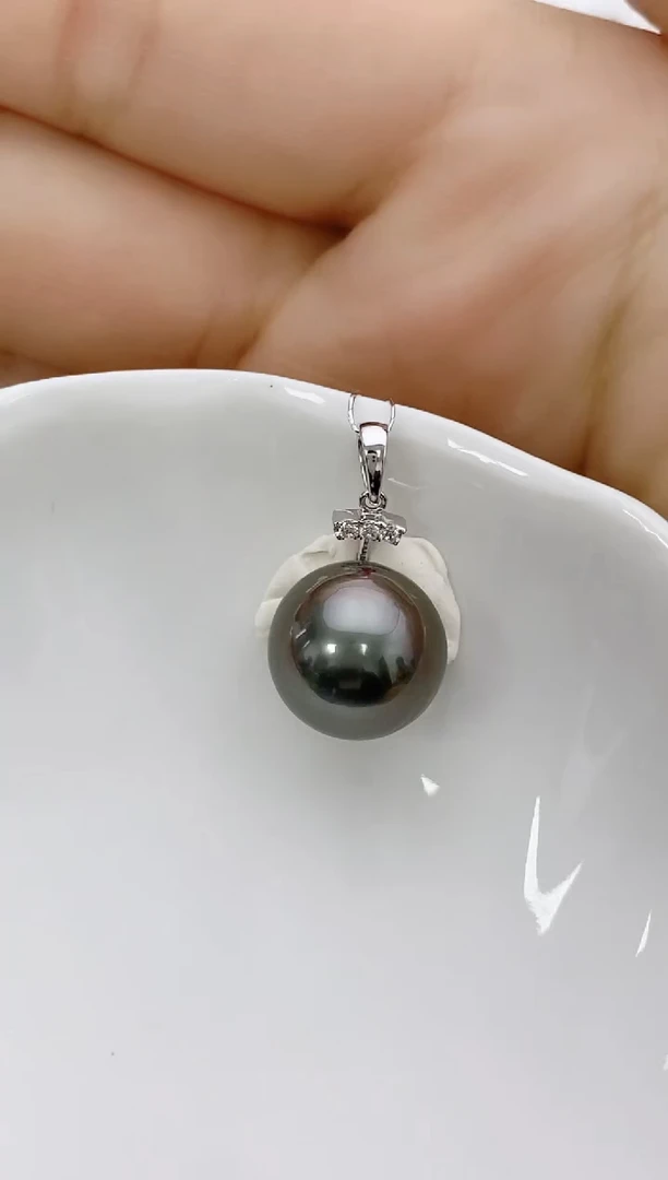 【闪购商品】海水珍珠吊坠(赠链)18K金镶嵌12-13mm大溪地