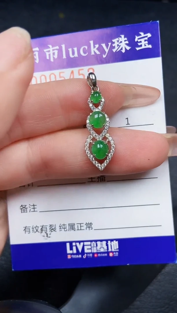 翡翠银S925镶嵌颈饰5452