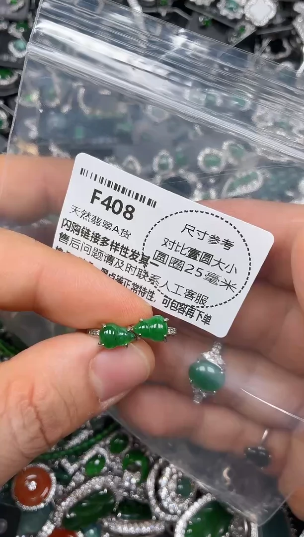 颈饰未镶嵌翡翠F408耳扣