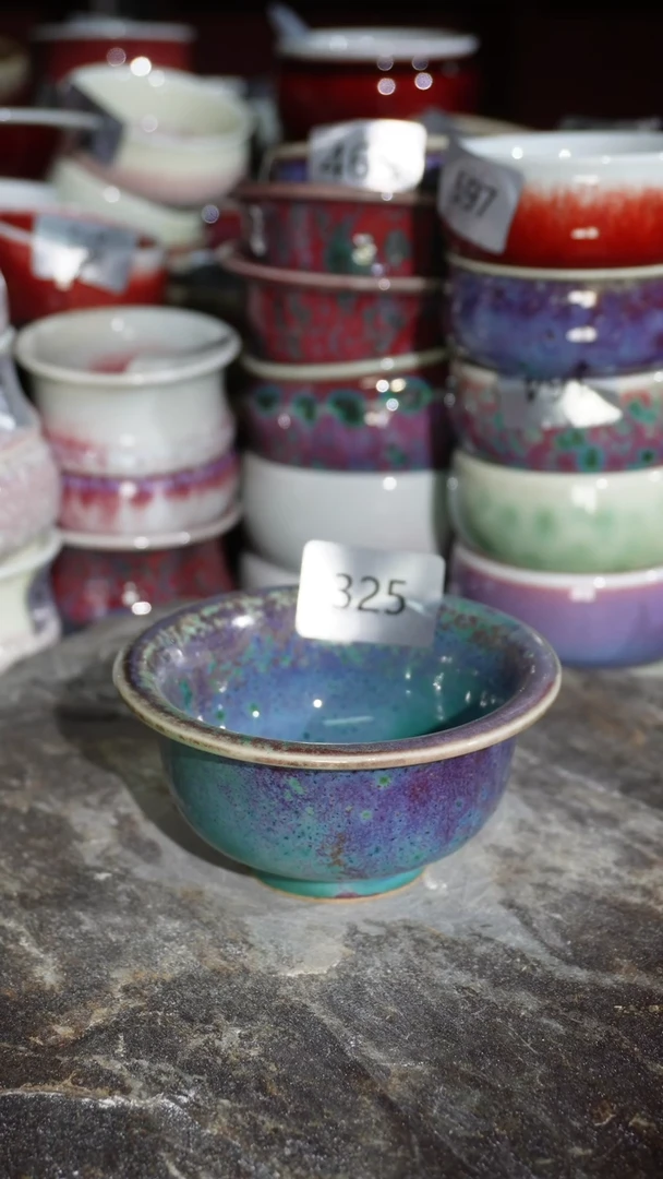 摆件陶精品窑变钧瓷茶器