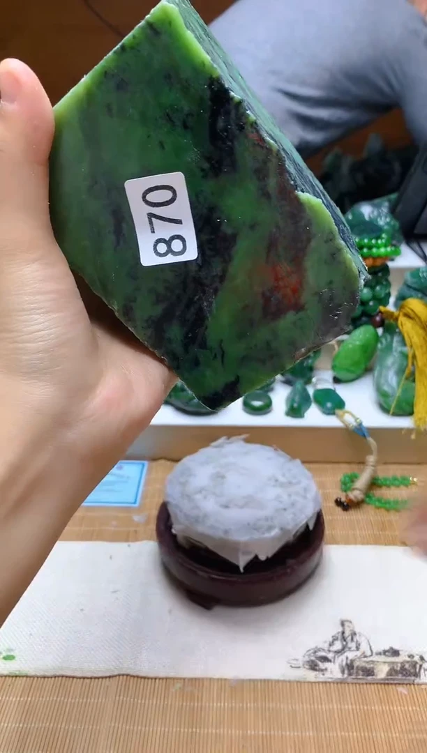 未镶嵌和田玉（碧玉）珠宝半成品1