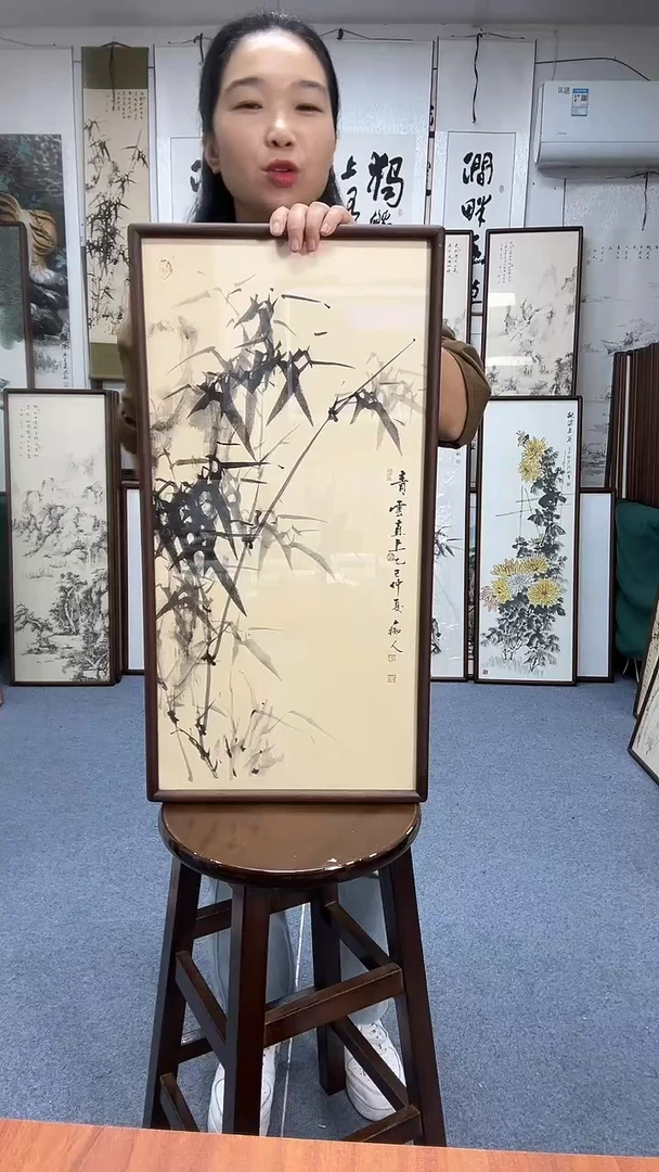 国画35*68实木画框京东包邮手绘