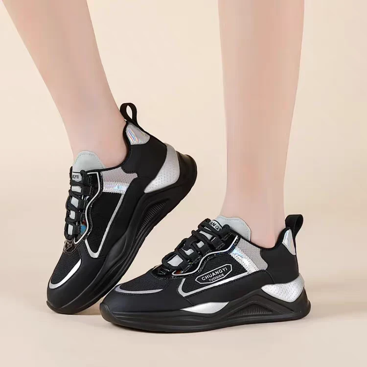 YL2362透气厚底系带圆头春秋时尚休闲鞋舒适韩版轻便老爹鞋