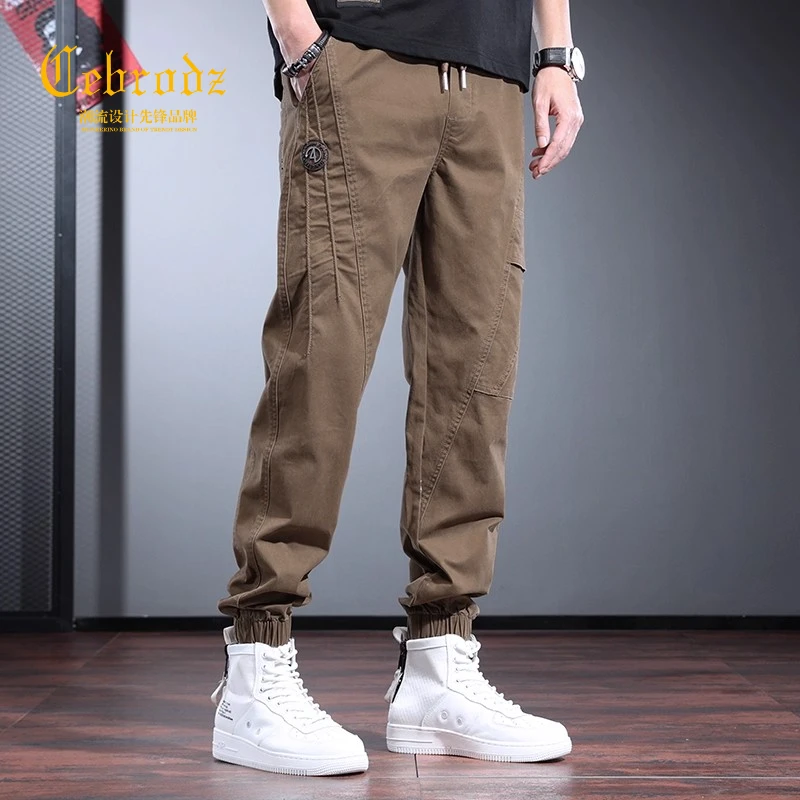 法国Cebrodz秋季工装裤潮牌宽松美式休闲裤新款男束脚裤百搭潮流