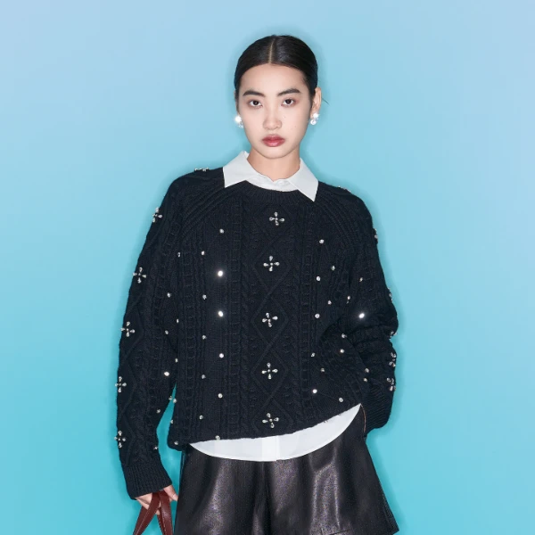 MNGATA G.宫小妍【全手工·花语全羊毛】新中式国风秋冬毛衣5052760