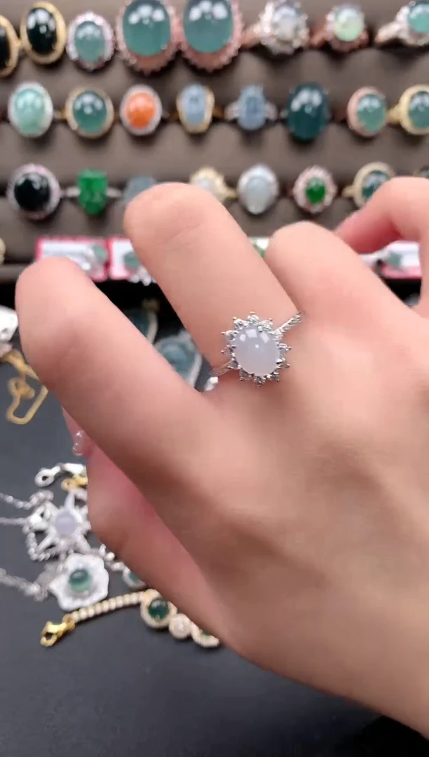 【闪购商品】翡翠戒指银S925镶嵌52141