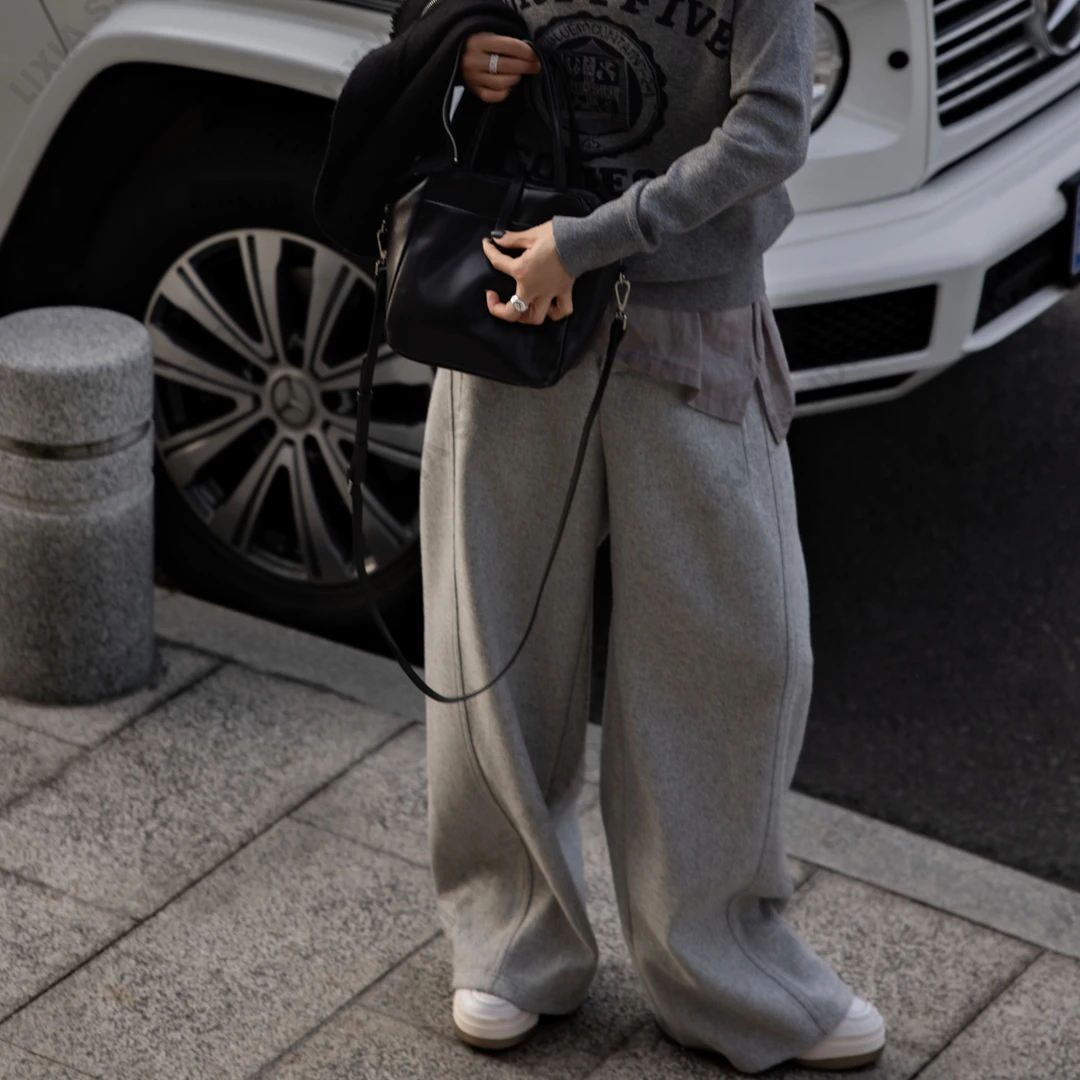 LIXIA【云雾舒境】轻奢设计师含羊毛舒适休闲裤-D10667