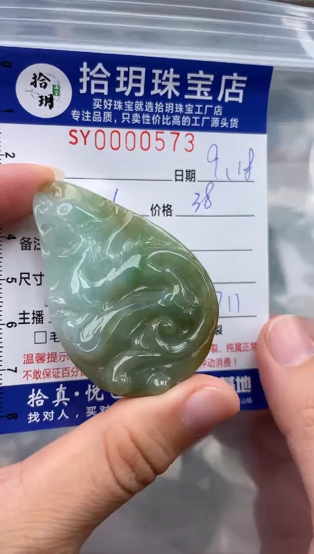 颈饰未镶嵌翡翠翡翠挂件53*7尺寸牌子573
