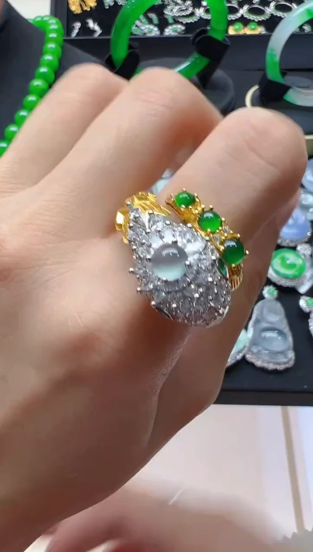 【闪购商品】翡翠戒指银S925镶嵌多样性发货拍一发一