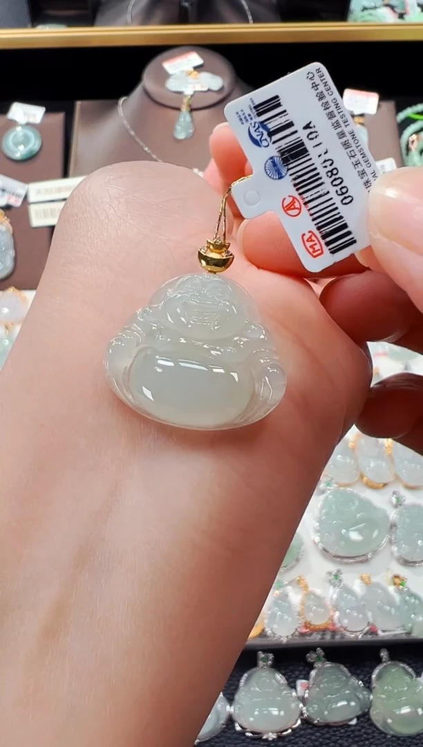 【闪购商品】翡翠吊坠(不含链)18K金镶嵌佛公吊坠110A