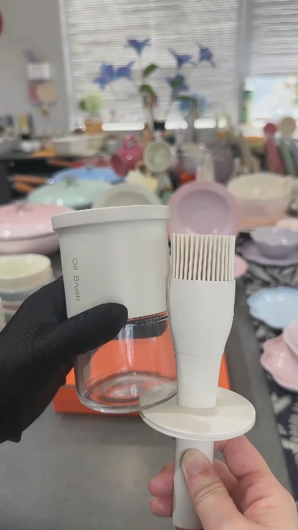 【闪购商品】瓷1个装油刷瓶300ml-奶油白