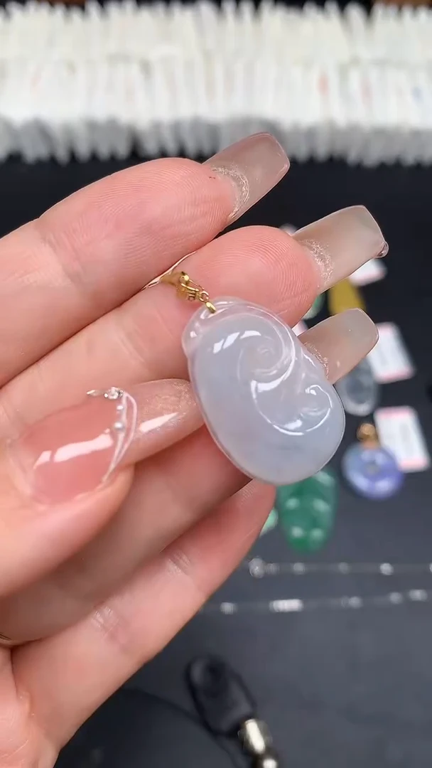 翡翠18K金镶嵌吊坠(不含链)MS194036