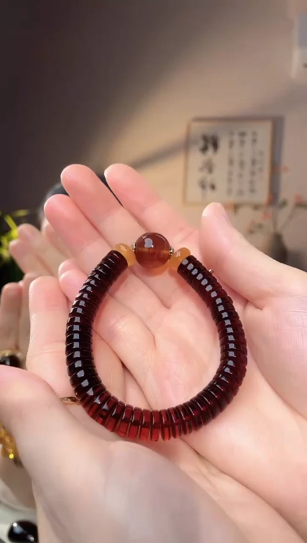 裸石琥珀未镶嵌10+ 血珀直切手串设计款