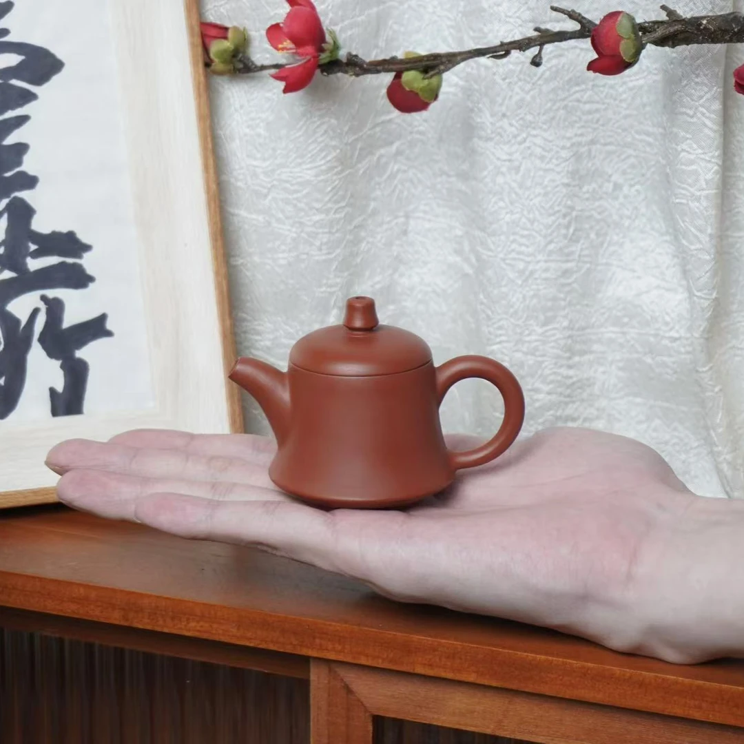 潮州原矿朱泥50cc一壶一杯小品金钟壶薄胎小容量旅行茶具喝茶茶壶
