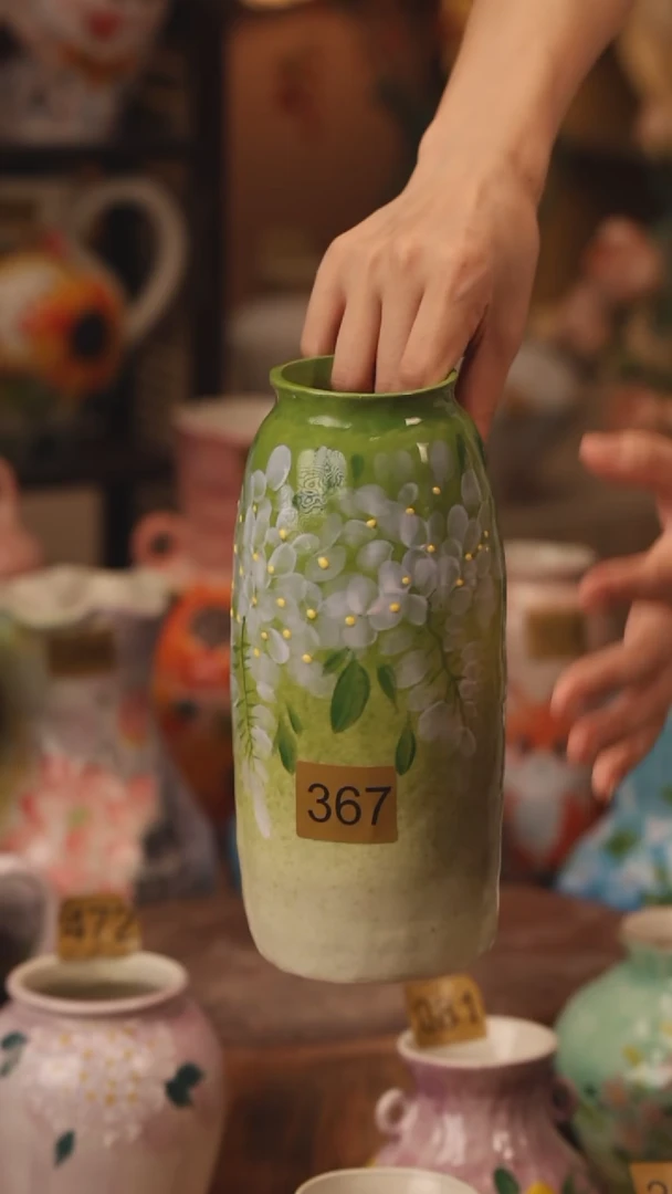 陶瓷367景德镇设计师手作花器摆件侘寂风