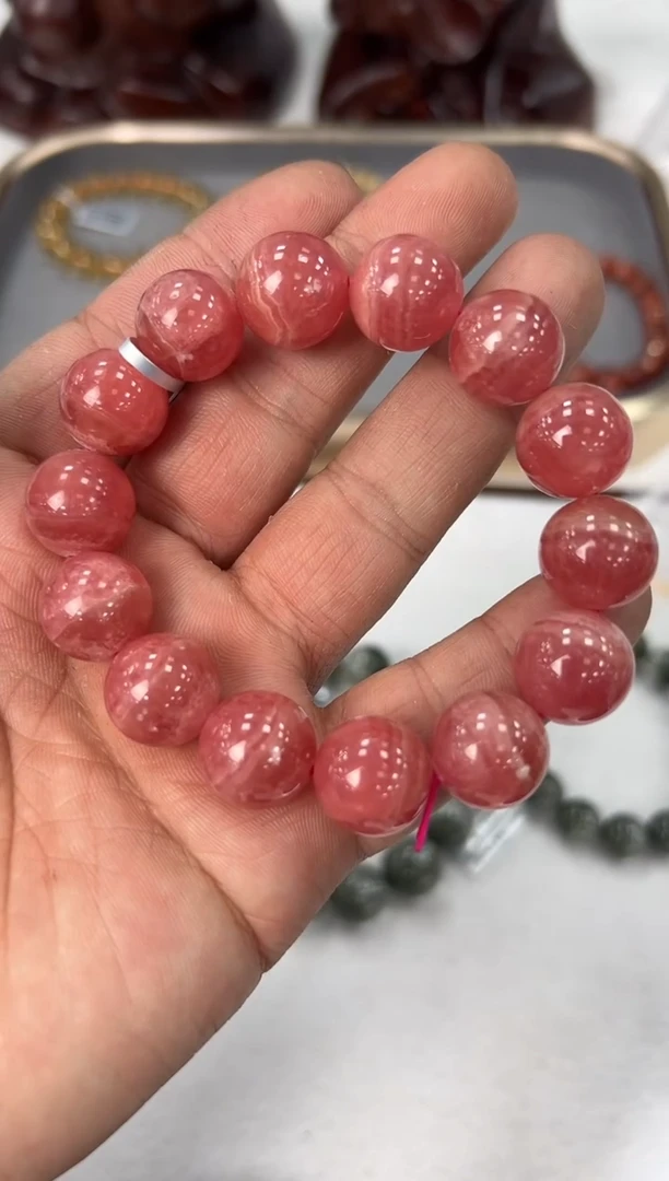 【闪购商品】菱锰矿（红纹石）手链未镶嵌GXL557约15mm