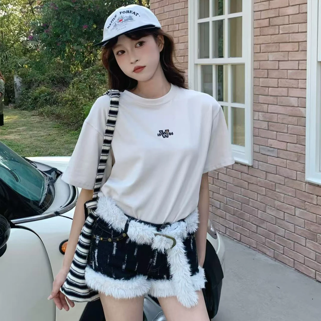 EF229 新款  休闲云朵棉圆领简约T恤