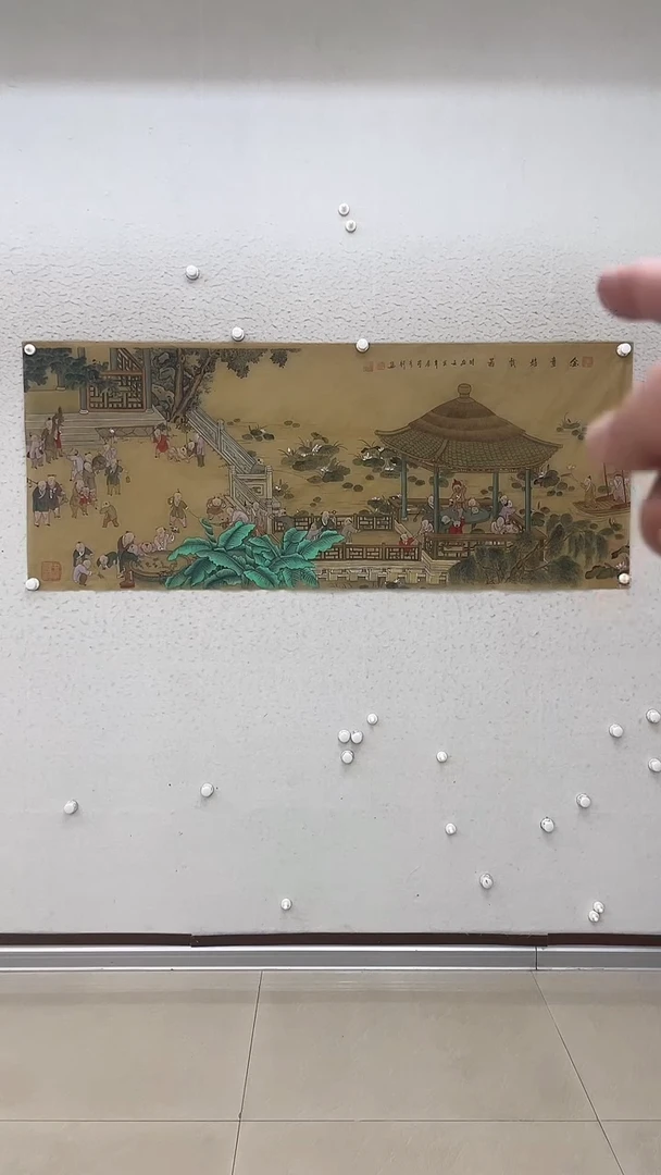 油画丝绸 绢本 百子图约76-176厘米 -10