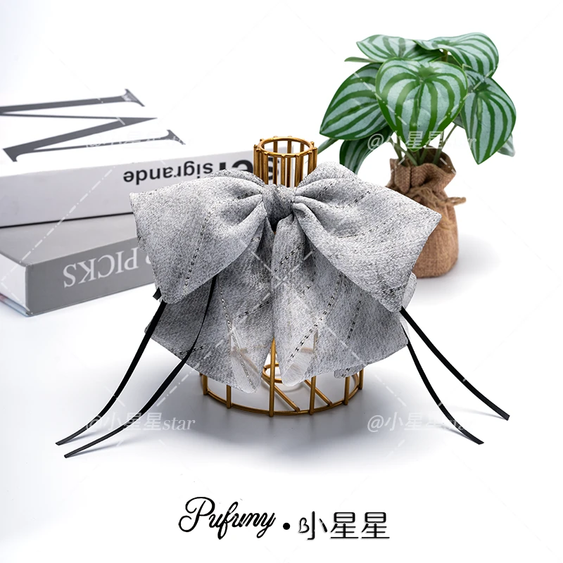 【春天日记】抓夹轻盈飘逸雪纺飘带蝴蝶结懒人抓夹清新气质发夹发饰