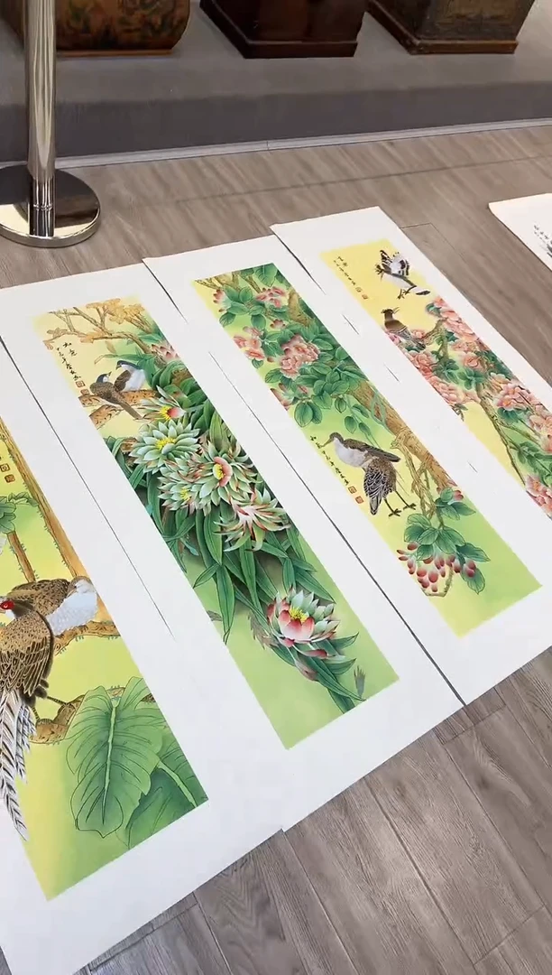 【闪购商品】国画137 条屏 赵隆轩艺术馆作品