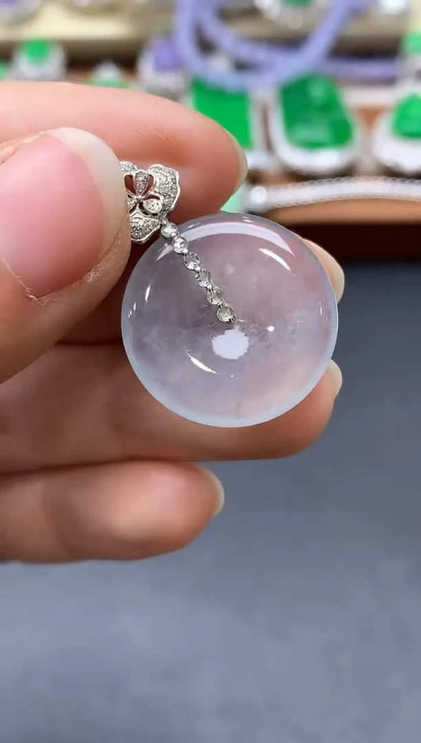 颈饰18K金镶嵌翡翠497-中国好珍宝