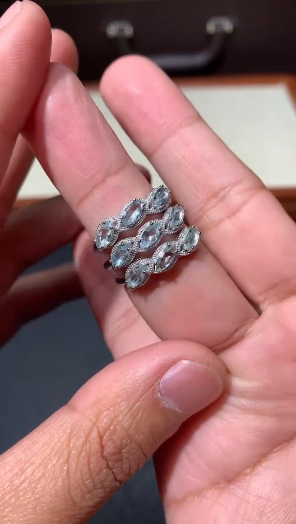 未镶嵌戒圈海蓝宝石G86【多样性发其一】