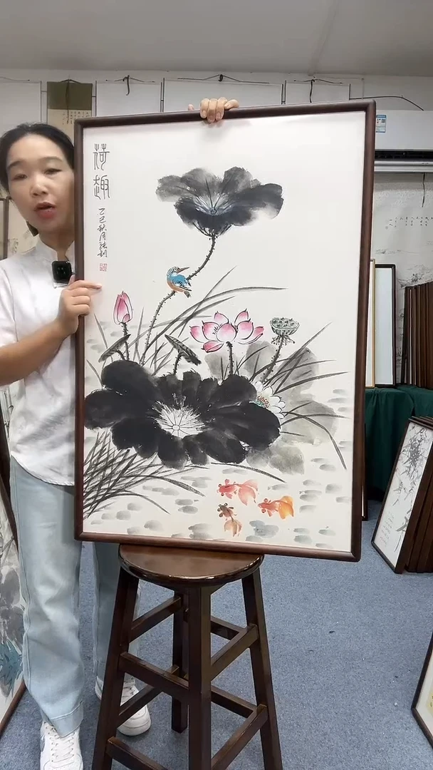 国画62*92实木画框京东包邮手绘