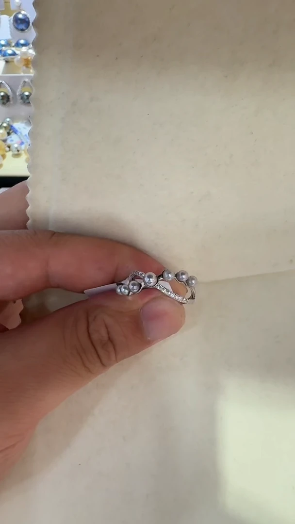 海水珍珠戒指银S925镶嵌非基地发不带证书