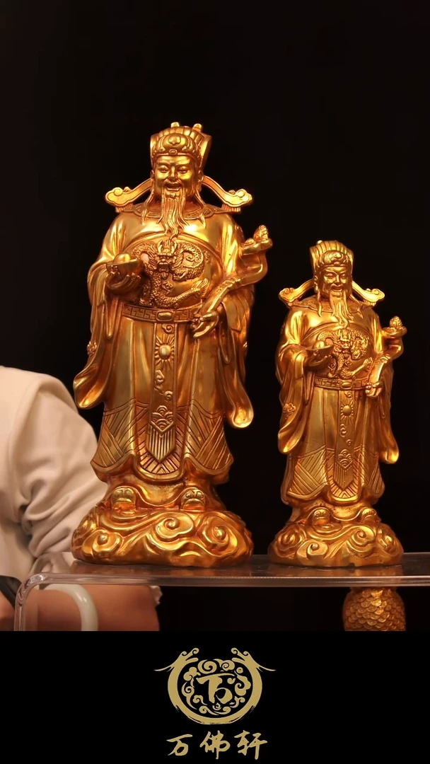 天***来铜器摆件财神爷35高