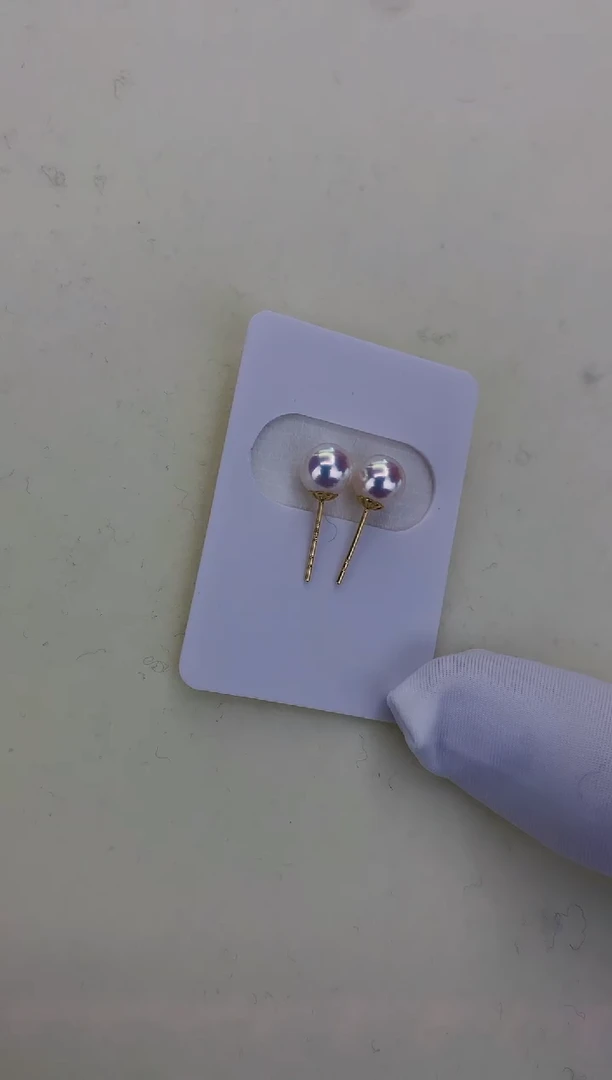 18K金镶嵌DA海水珍珠 GD003 6-7 素钉定制