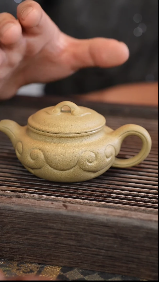 茶壶紫砂如意仿古 本绿 170cc