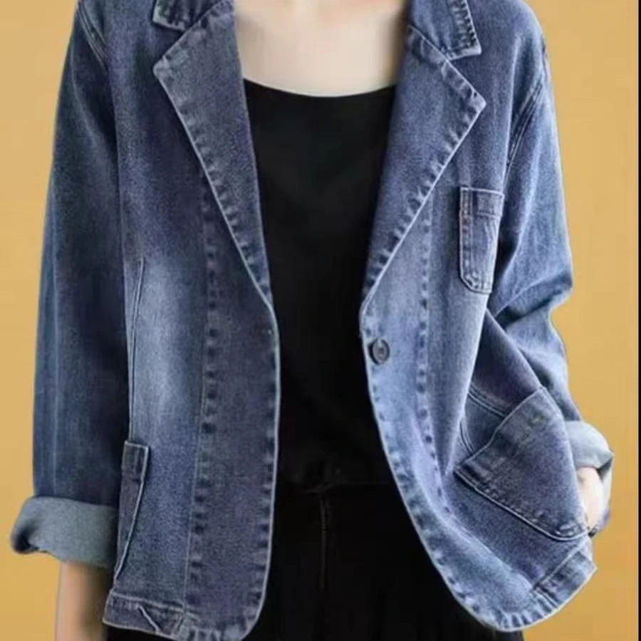 CK3102025春季新款女士水洗牛仔外套百搭牛仔上衣显瘦夹克春秋