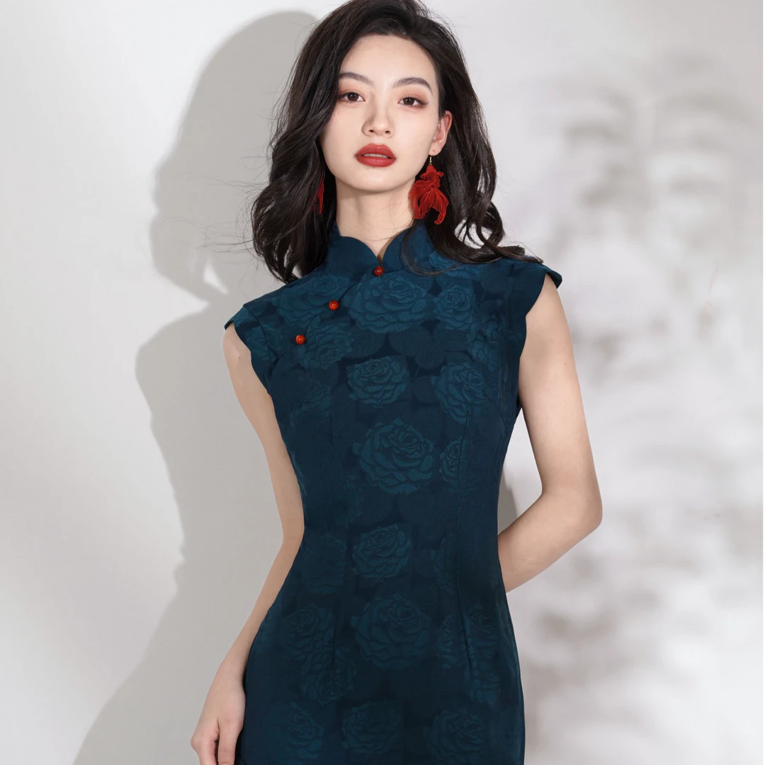 青未了【棠梨星落】春夏新款2025提花中国风改良版修身旗袍 衣长120