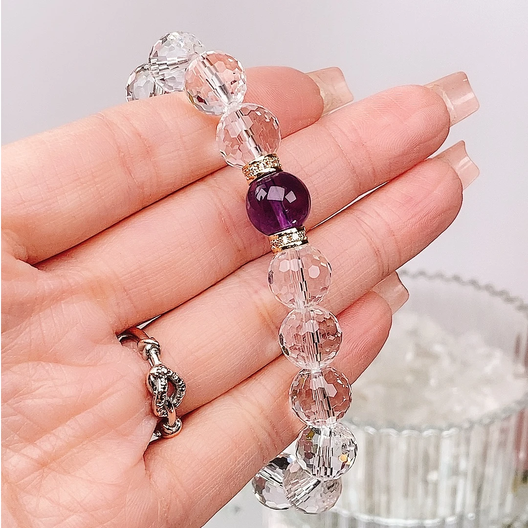 白水晶手串 天然水晶手链 原创设计 美丽水晶 财云水晶手串