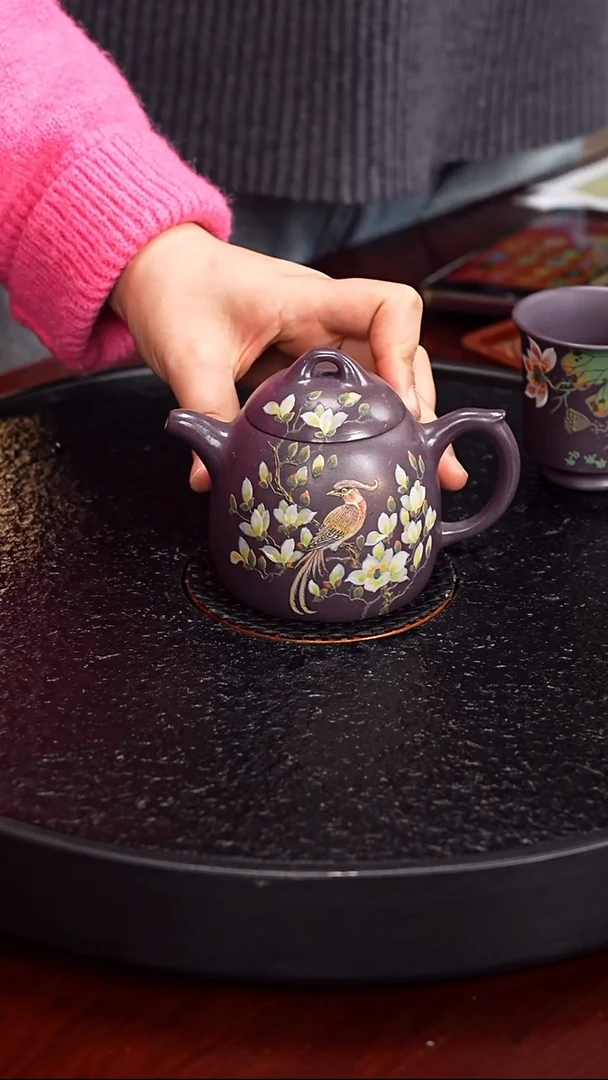 茶壶紫砂彭全中  秦权97  葡萄紫 260毫升