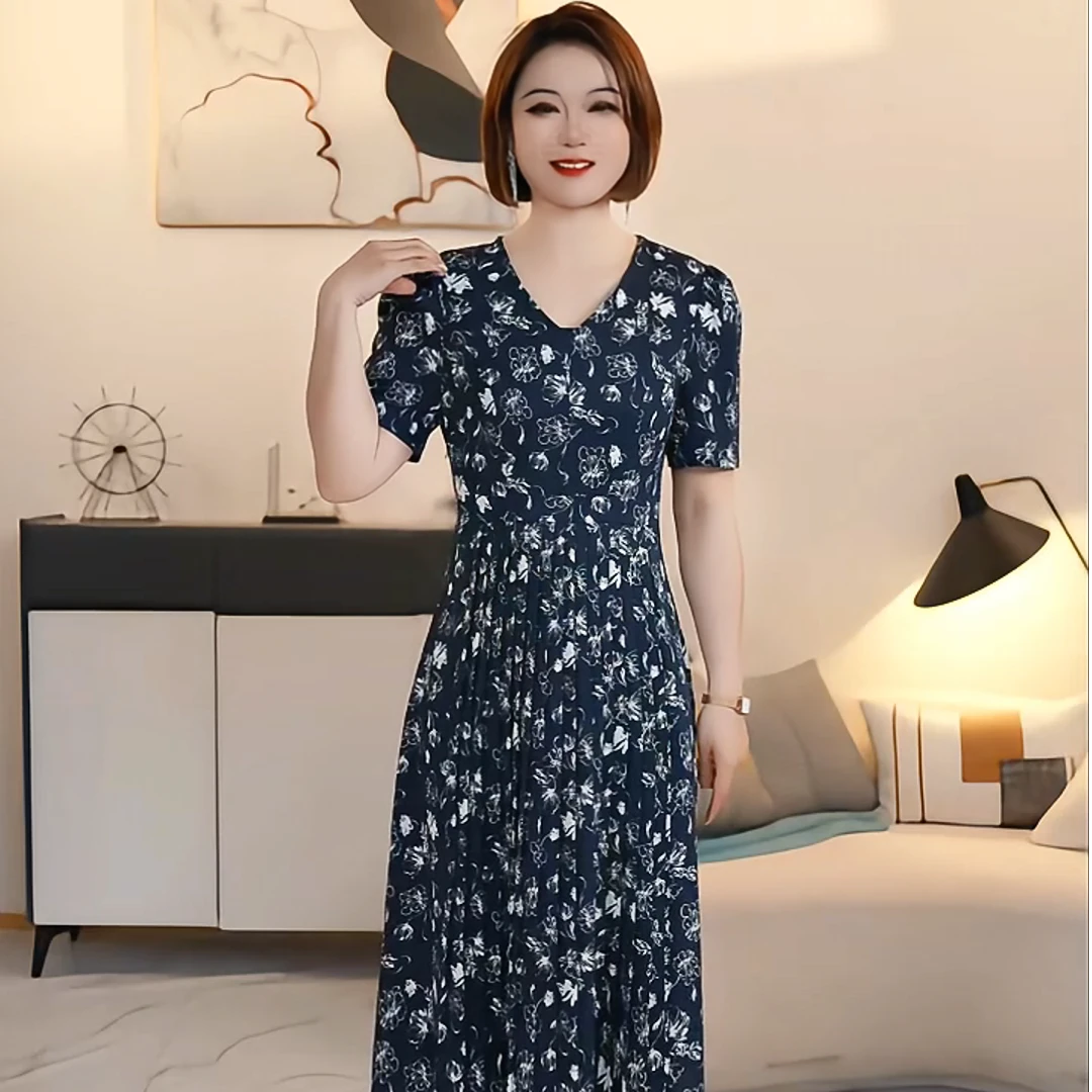 【深圳薇姐清仓】P高端大码原创遮肉显瘦连衣裙  P2067