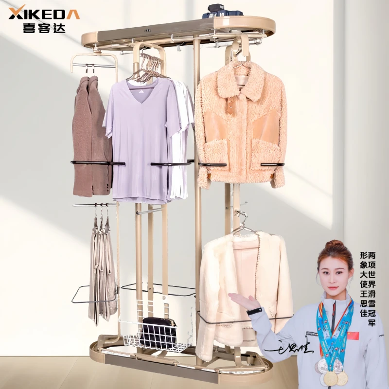 六杆直播电动衣架专业定制旋转衣架360度转角房间衣柜收纳挂衣架