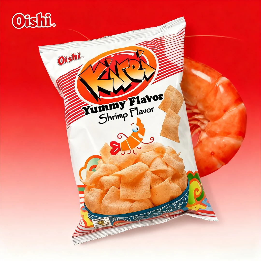 菲律宾原装进口Oishi Kirei鲜虾风味脆片追剧超解馋休闲膨化零食