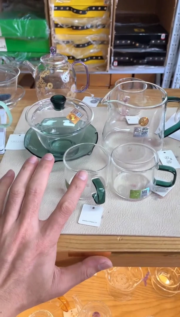 荷叶盖碗墨绿色+承轩墨绿色+清禾杯墨绿色