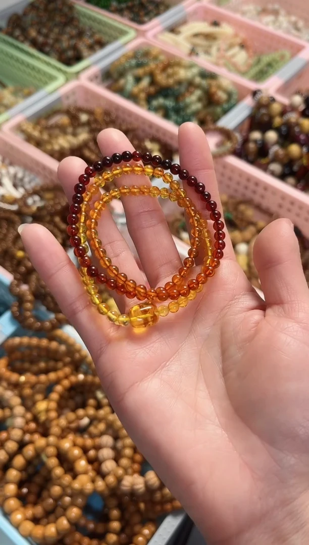 【闪购商品】琥珀手链未镶嵌彩虹渐变琥珀 3圈