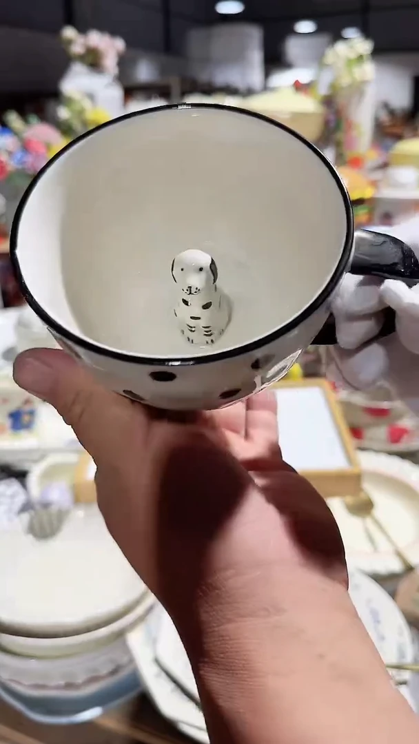 陶瓷狗狗波点杯子微瑕 凑满20元包邮