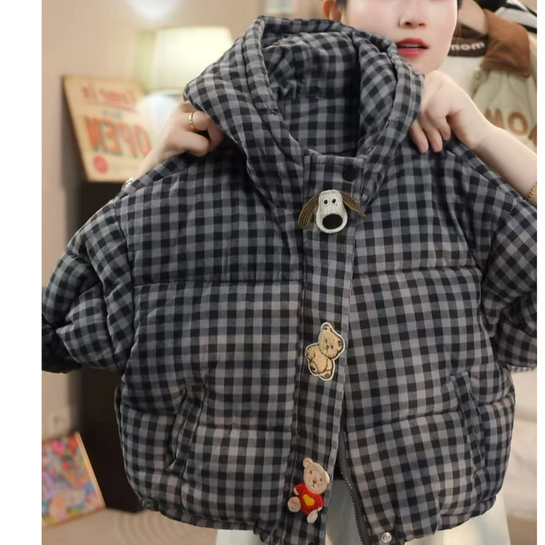 MOMOCO男童冬季加厚潮流休闲棉服保暖卡通童趣外套