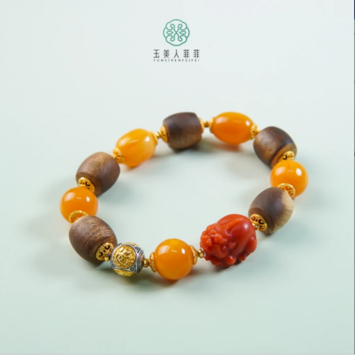 石惑珠宝%蜜蜡手串约11-12mm-多样性发一