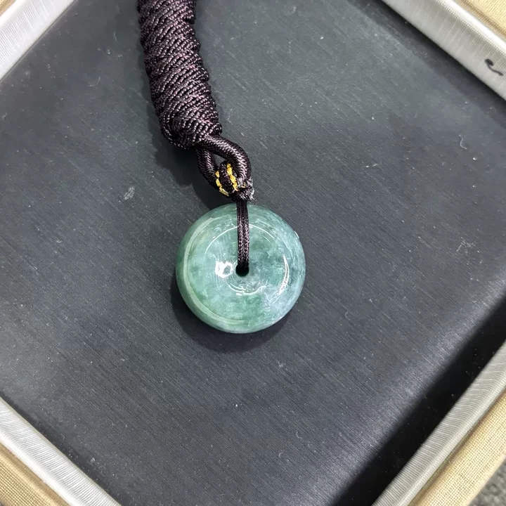 翡翠A货深色平安扣面包圈吊坠 （拍一个发一个多样性发货）-582138