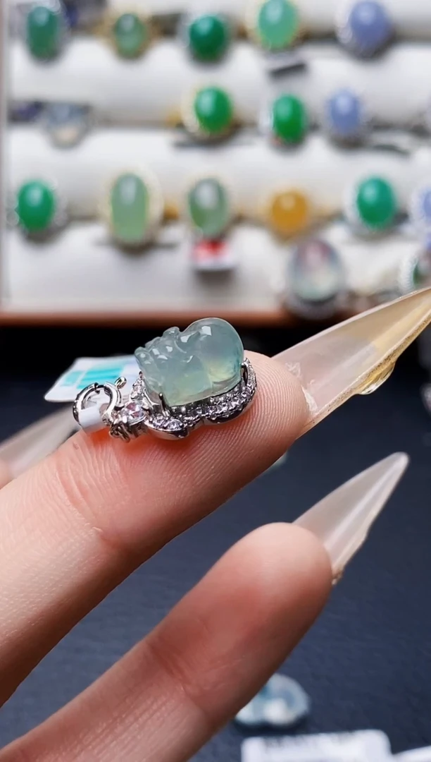 银S925镶嵌戒指翡翠4336