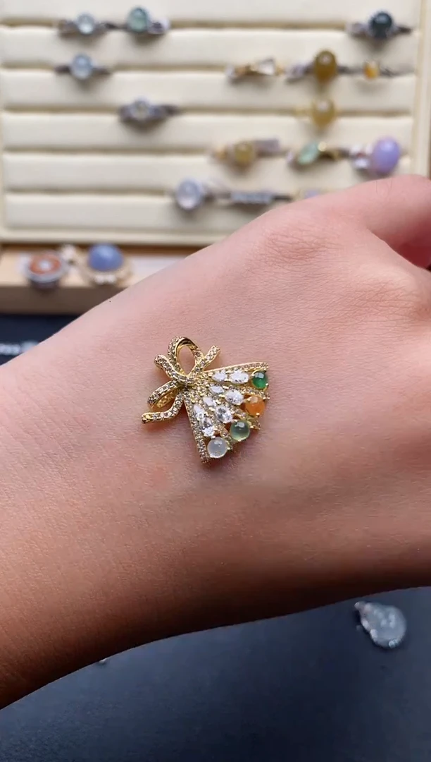 银S925镶嵌戒指翡翠555555+3