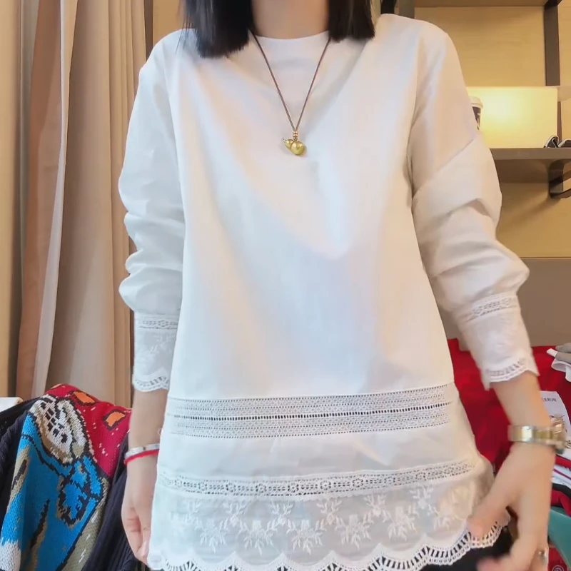 2025新款设计感百搭气质显瘦洋气减龄拼接长袖衬衫LK2501279-1