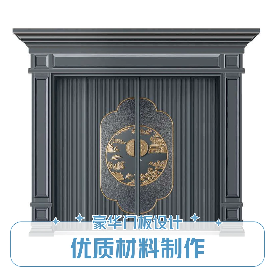 定制专业锌合金别墅大门新农村自建房大门仿铜门双开门单门安装
