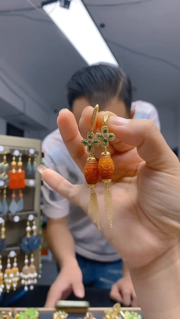 【闪购商品】翡翠耳饰合金232翡翠耳钩